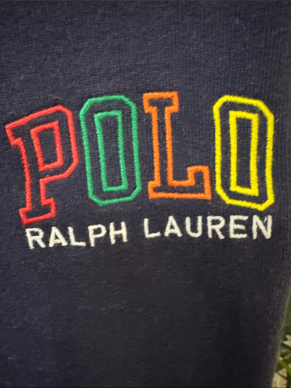 Polo by Ralph Lauren Navy Sweat Shorts with Multicolor Logo EUC XL - Picture 2 of 11